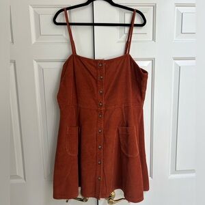ASOS Rust Orange Corduroy Button-Down Dress